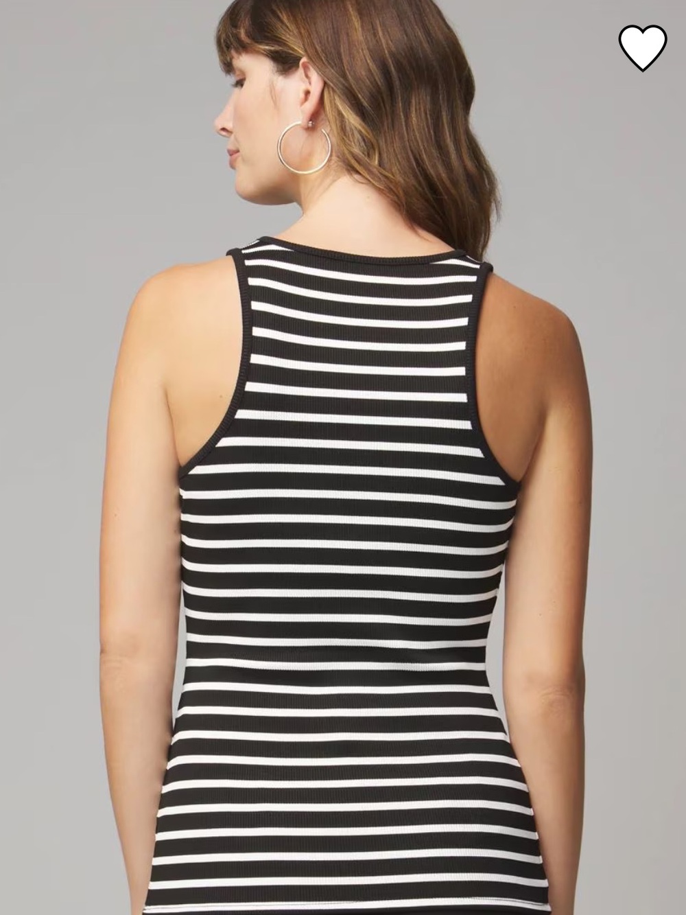 WHBM FORME Black and White Ribbed Stretch Tank - Picture 2 of 4